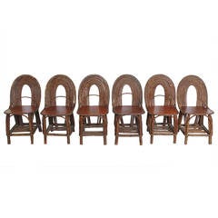 Stylish Antique Adirondack Chairs, Set of Six