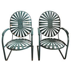 1930s French Garden Lounge Chairs by Carre