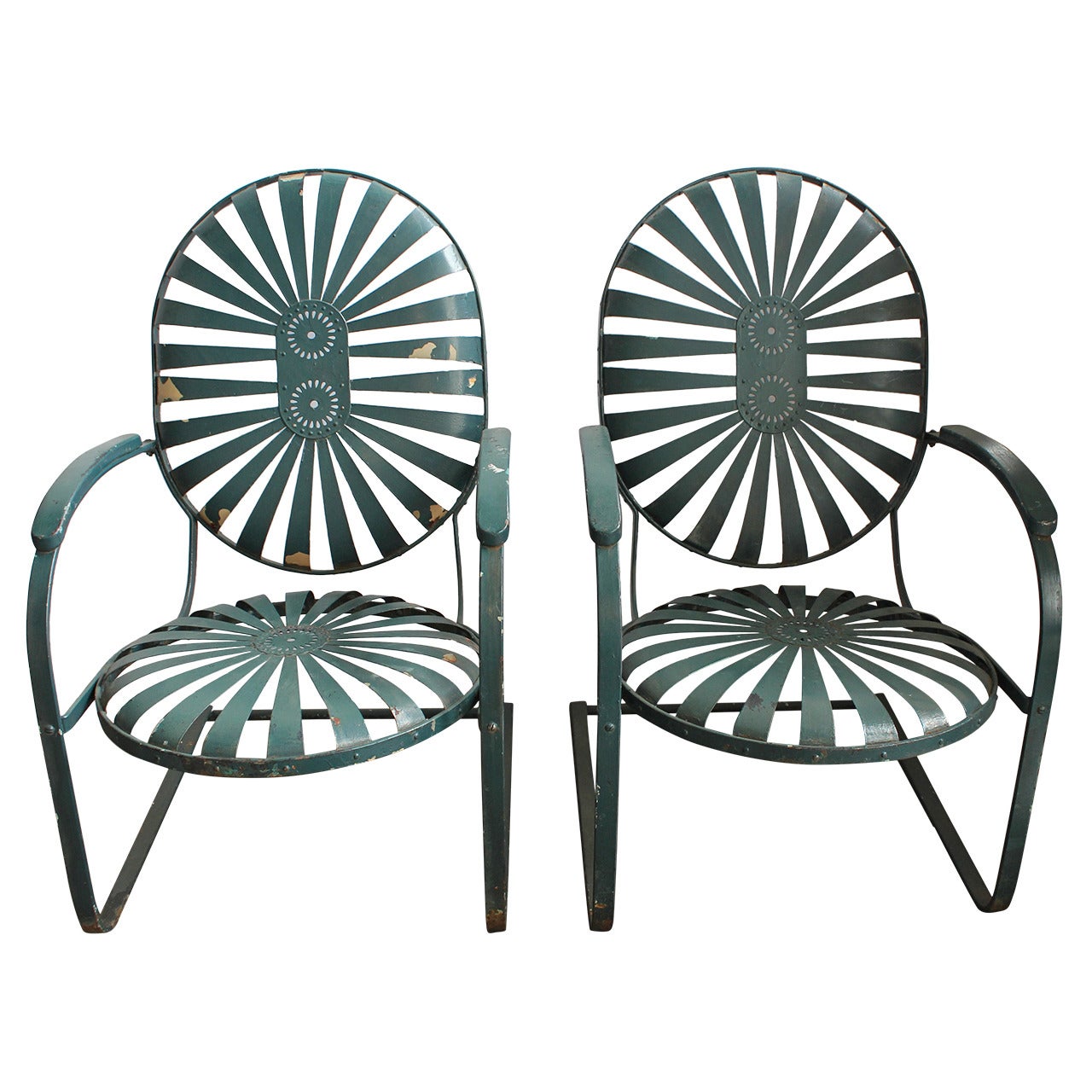 1930s French Garden Lounge Chairs by Carre