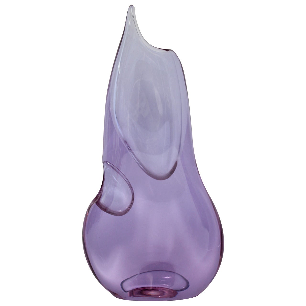 Stylish Mid-Century Alexandrite Glass Vase For Sale