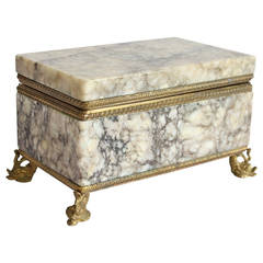 Vintage Italian Marble and Brass Box