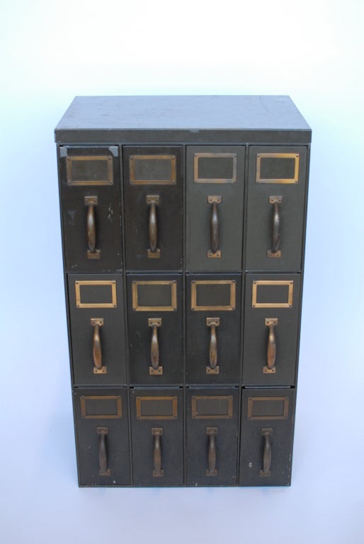 Mid-20th Century 1930's American metal vertical file cabinet