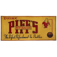Vintage 1930's "Piff's  Beverages" sign