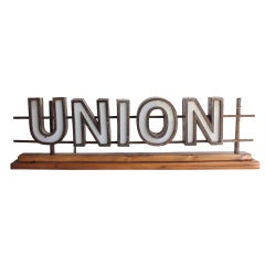 1930's Light Up Sign " UNION"