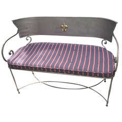 Three Italian Brushed Steel Loveseats or Garden Benches 2