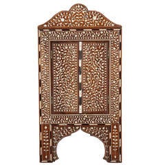 Miroir de table pliant anglo-indien du 19ème siècle avec incrustation d'os