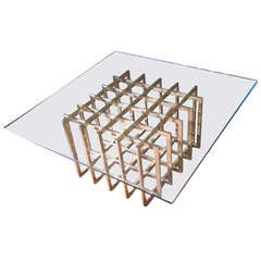 Pierre Cardin Brass Puzzle Base Coffee Table