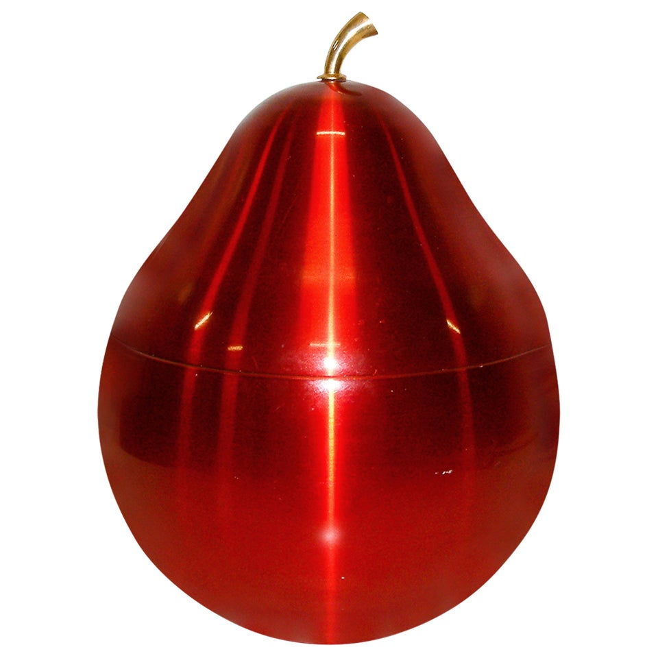 Daydream Production 1960's Red Anodized Aluminum Pear Ice Bucket