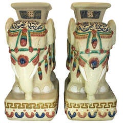 Pair of Vintage Elephant Garden Seats