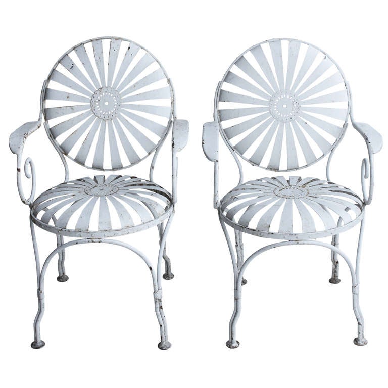 1930's French Garden Armchairs by Francois Carre, 4 ...