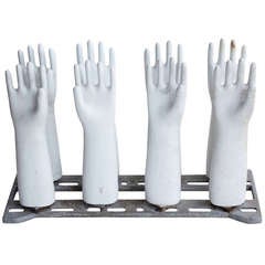 Vintage Industrial Glove Molds On The Stand, 2 available