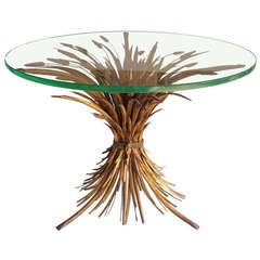 Vintage Italian Gold Leaf Sheaf Of Wheat Dining Table