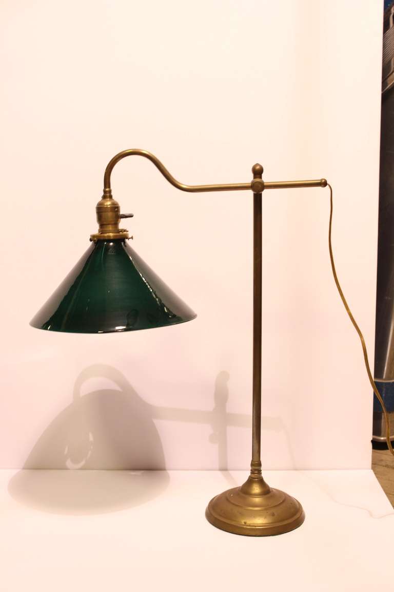 Antique Banker Brass Desk Lamp at 1stdibs