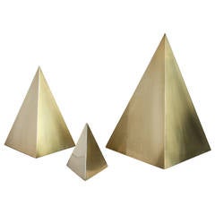Mid Century Brass Pyramids