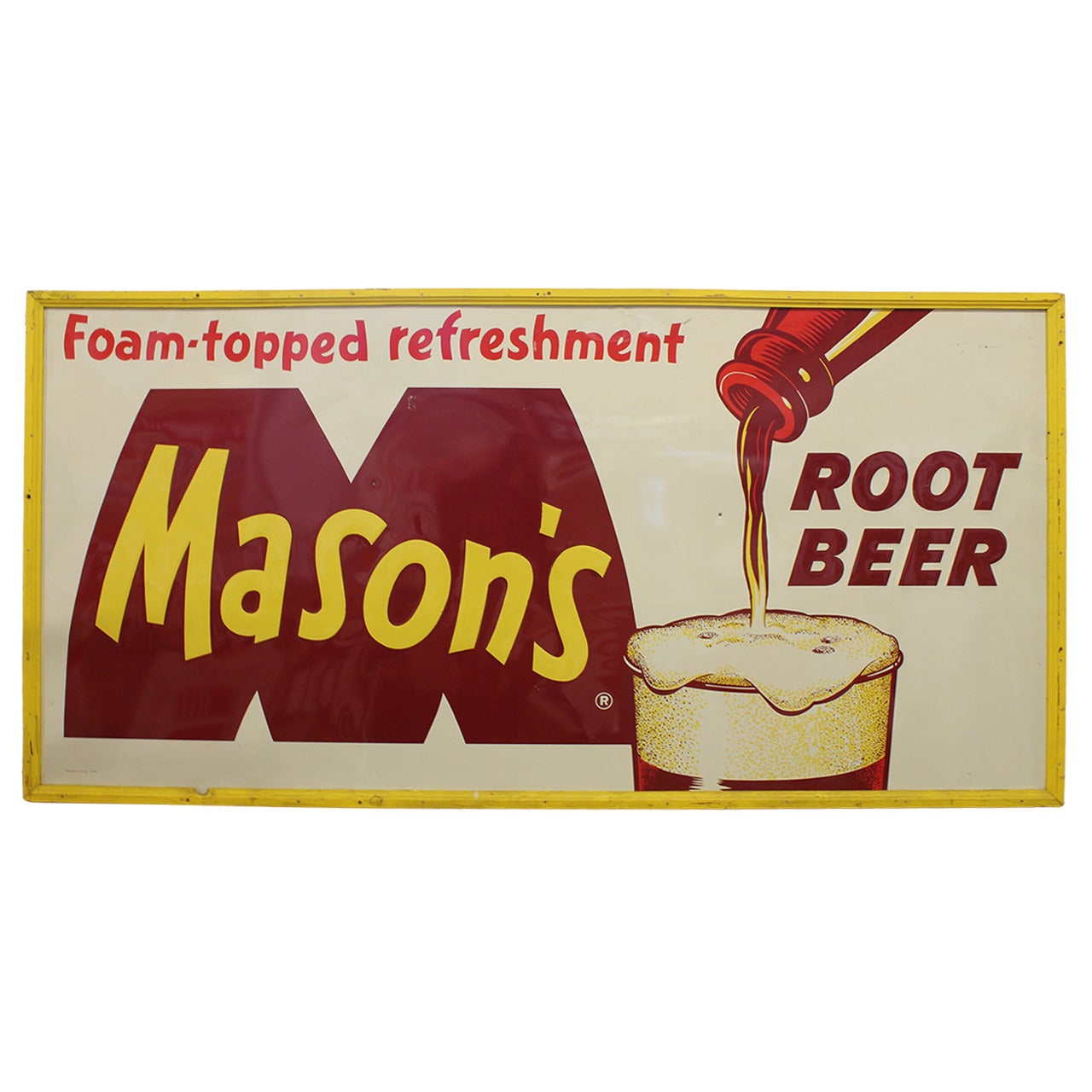 Large Vintage Advertising Sign "Mason's Root Beer"