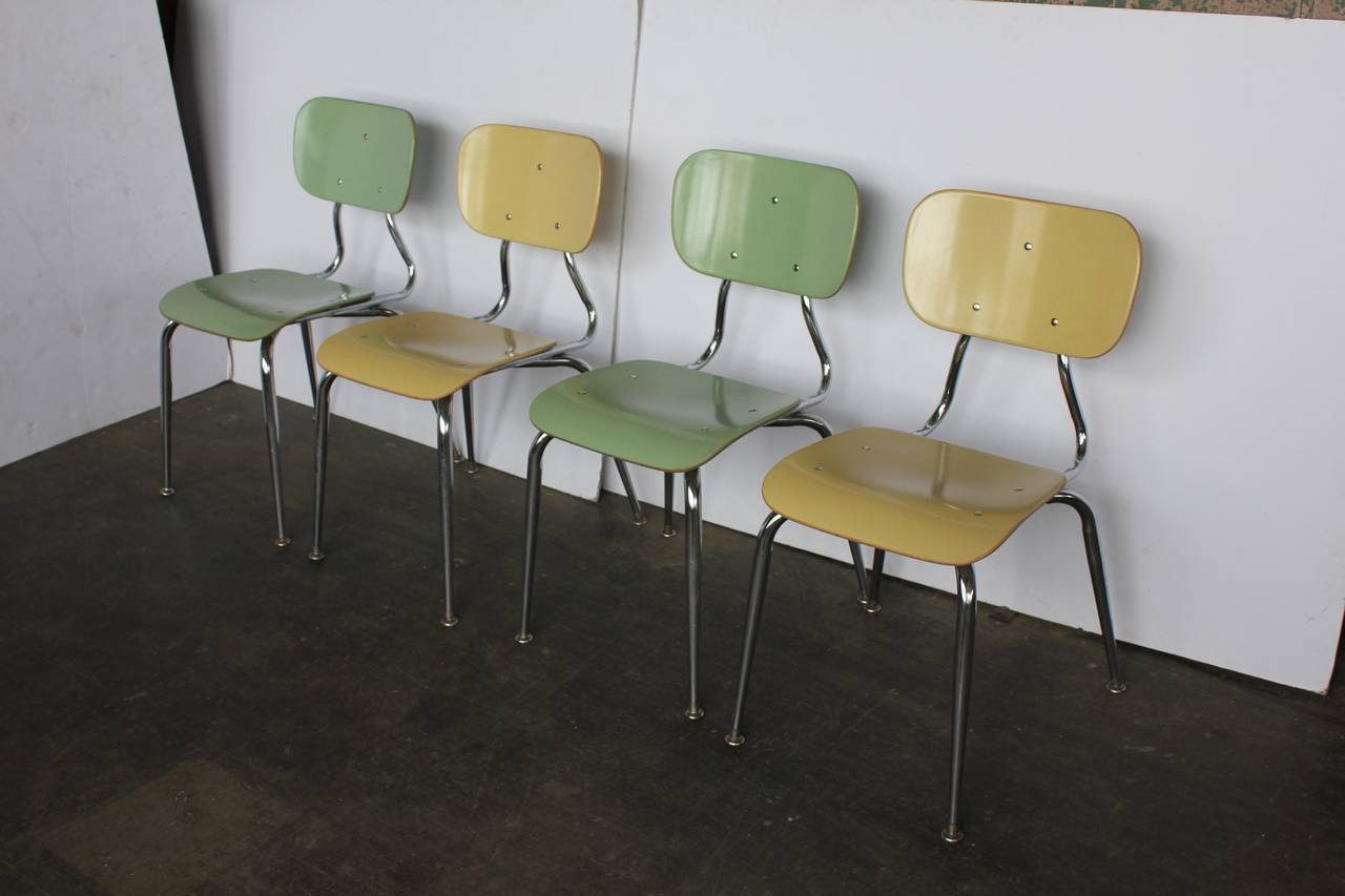 1950's American school chairs. We have 50 available. Listed price is for one chair.