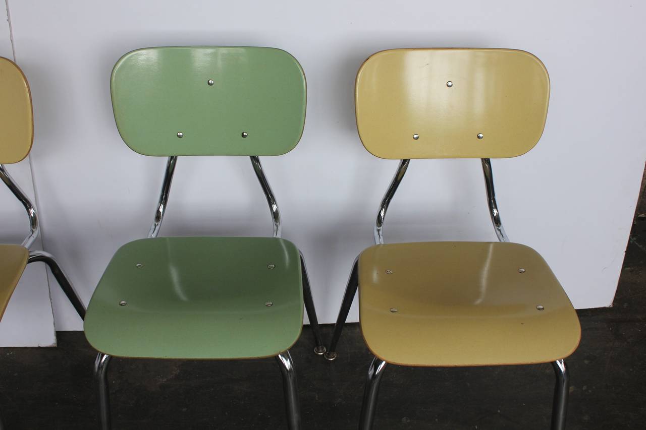 Schoolhouse 1950s American School Chairs, 50 available