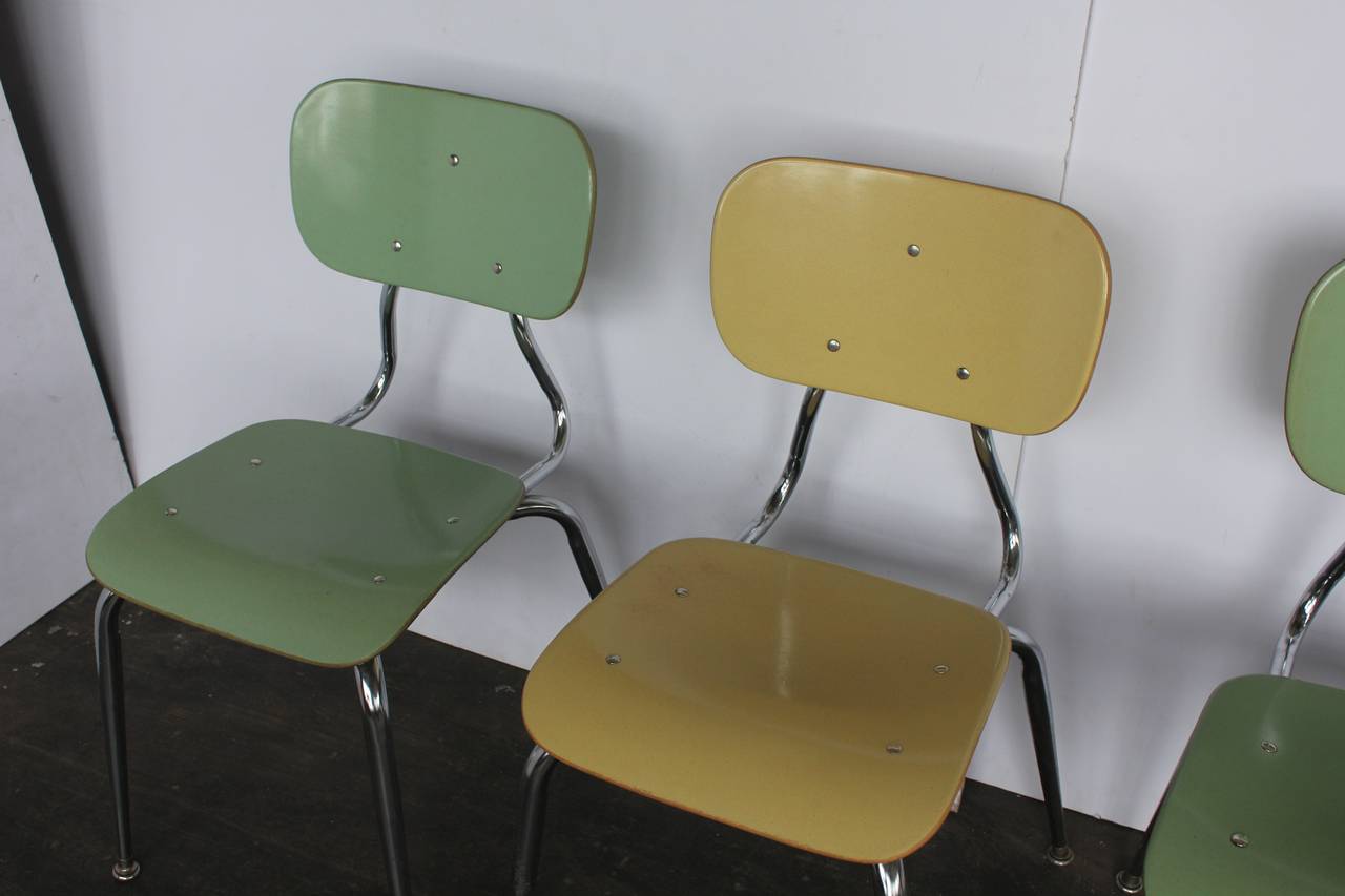 1950s American School Chairs, 50 available In Good Condition In Chicago, IL