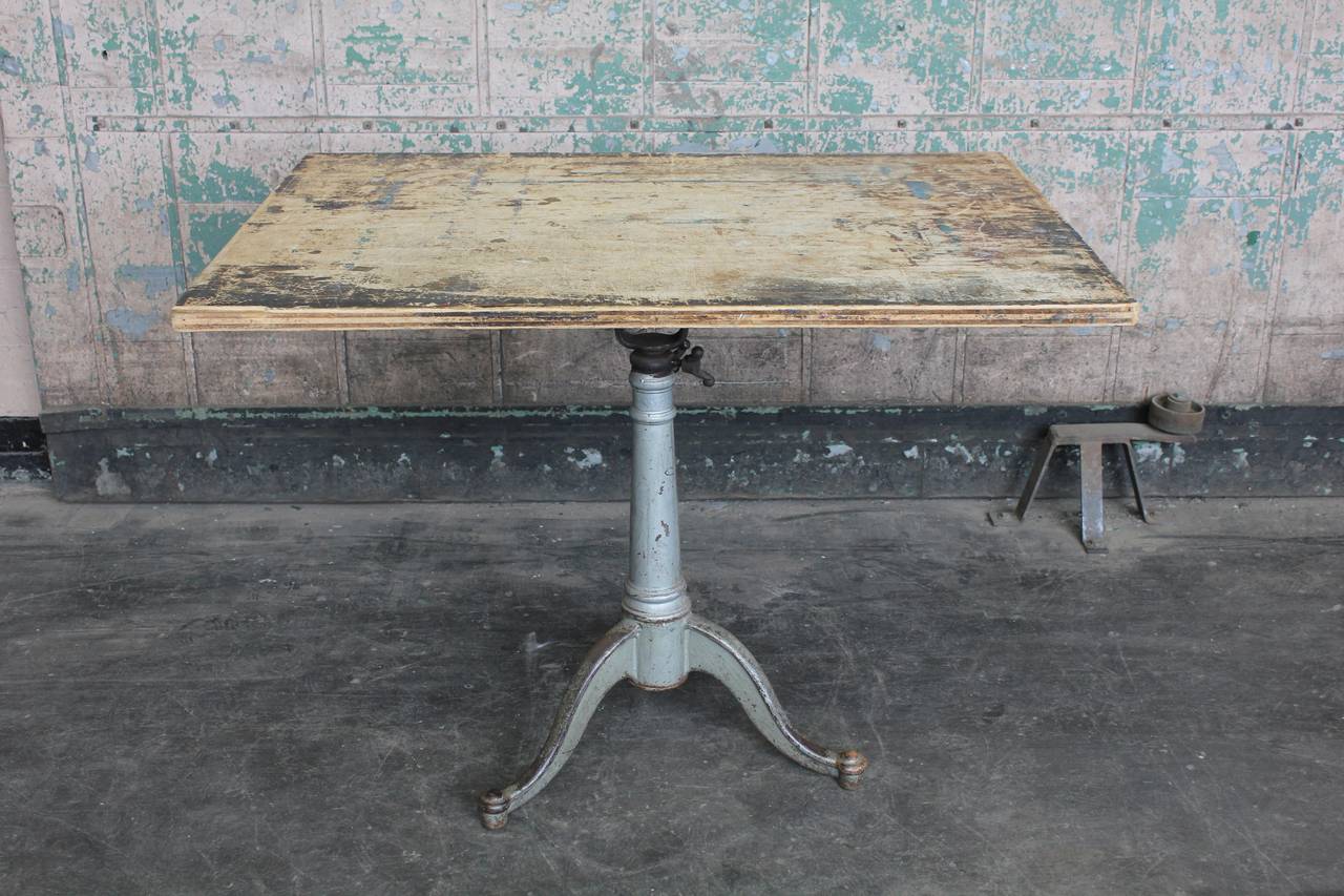 Schoolhouse Antique American Drafting Table For Sale