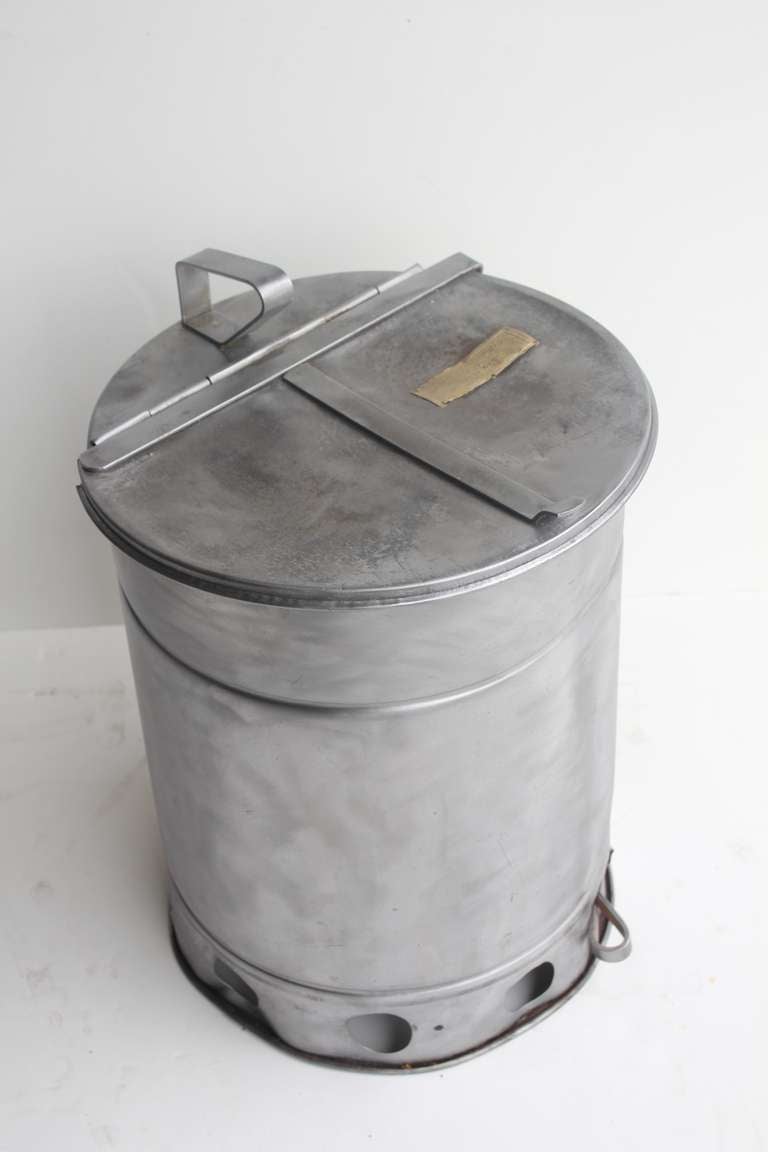 1930's Original Industrial Metal Trash Can, 4 available at 1stdibs