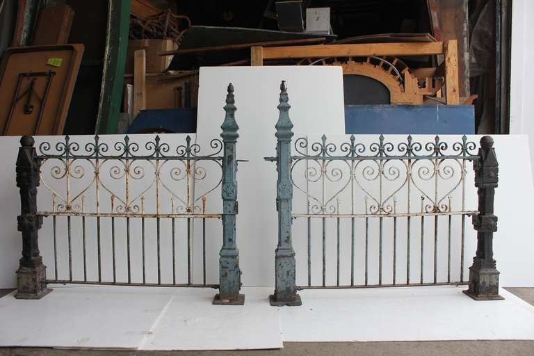 Custom made antique wrought iron decorative fence with cast iron posts. More available in different sizes.Please contact us for more information.