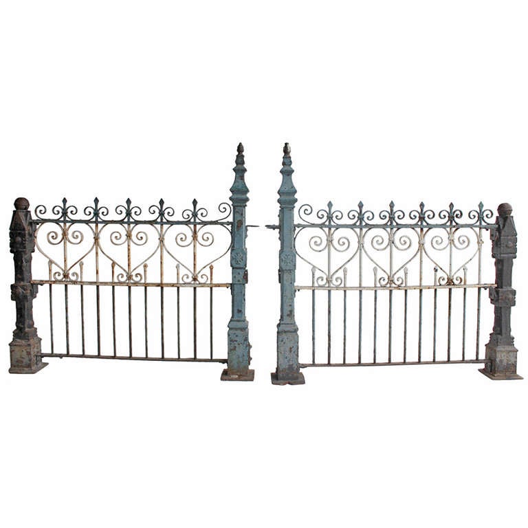Custom Made Antique Cast Iron Fence at 1stDibs antique wrought iron fence, vintage wrought