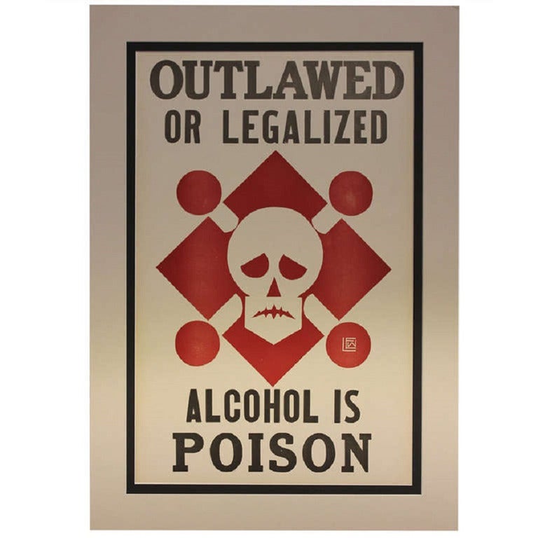 1930s Prohibition Poster "Alcohol is Poison"
