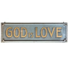 1930
s Masonite sign "God Is Love"