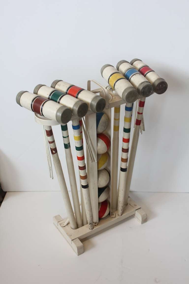Mid-Century Modern Vintage Croquet Set For Sale