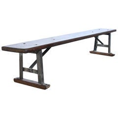 Antique American 7ft Long Gym Bench, two Available