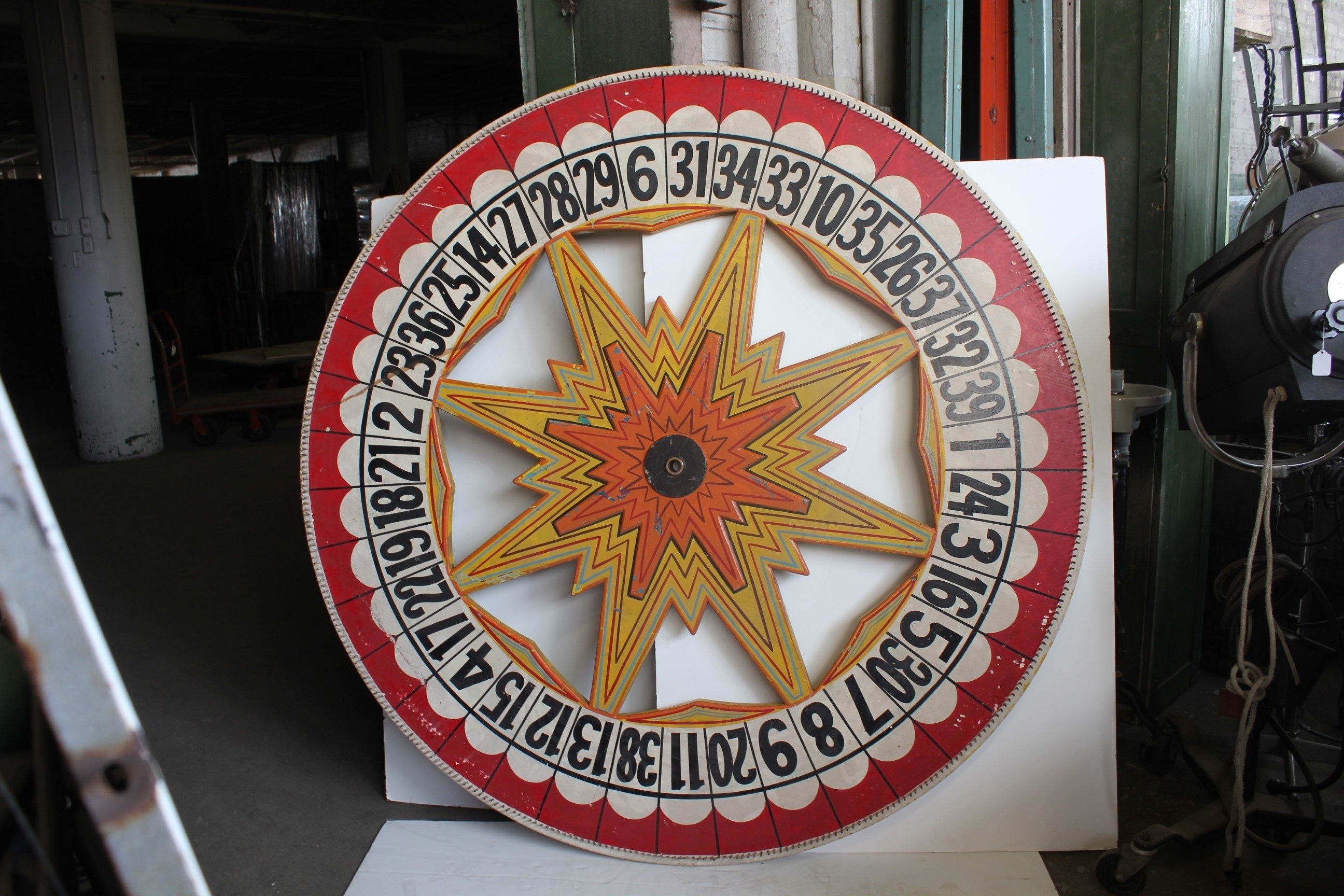 Antique 6ft Tall Double Sided Game Wheel