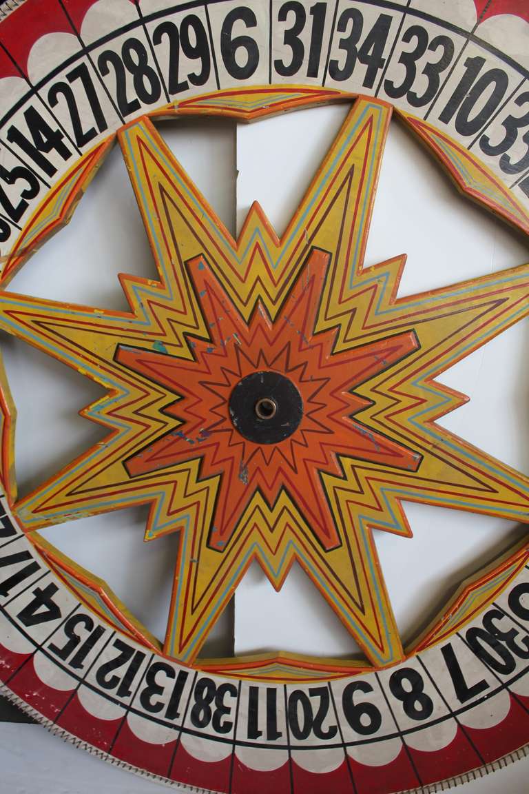 Folk Art Antique 6ft Tall Double Sided Game Wheel