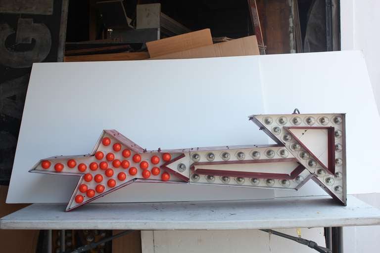 Vintage 5ft long double sided arrow sign. It works.