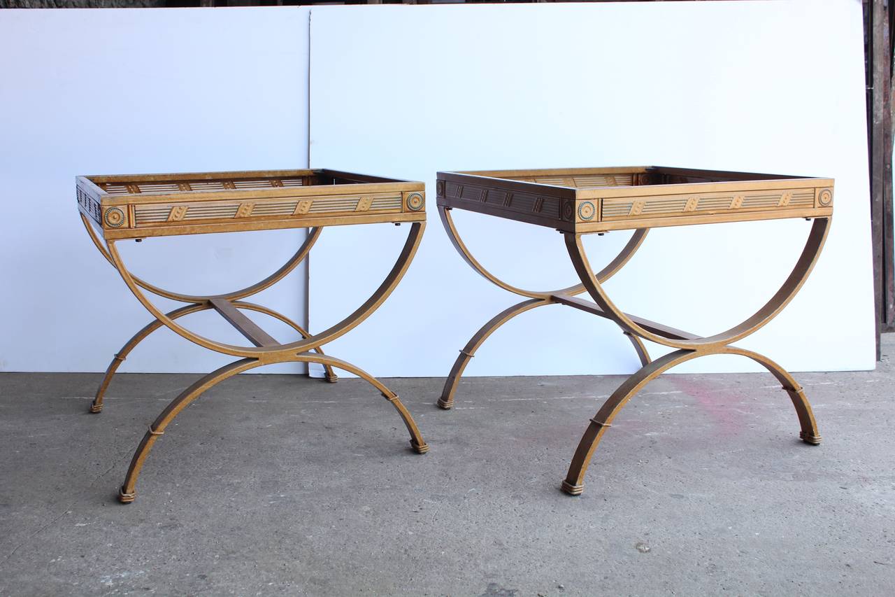 1930s French Metal Side Tables In Good Condition For Sale In Chicago, IL