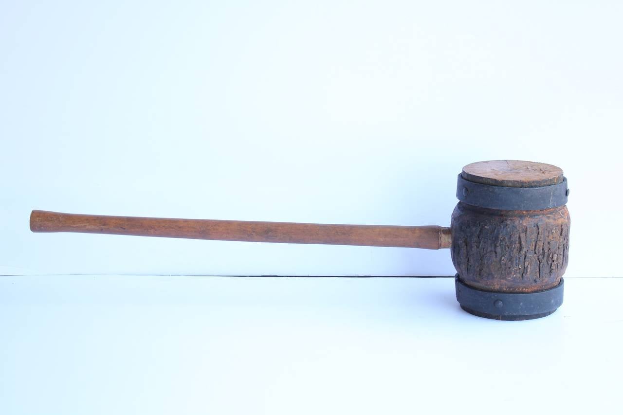 Giant Antique Circus Carnival Mallet For Strongman game. We have more mallets available.