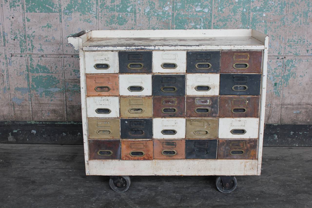Vintage American multi-drawer cabinet.