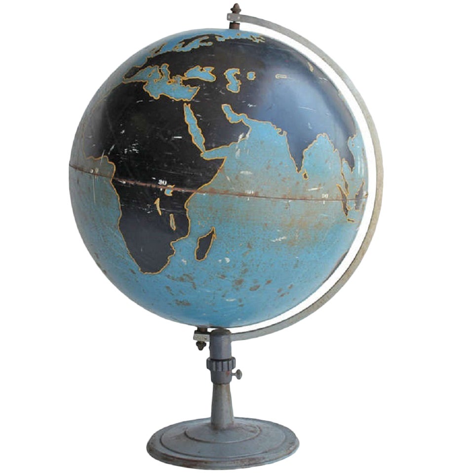 Large 1940's American Original Aviation World Globe by Denoyer Geppert Co  at 1stDibs | aviation globe