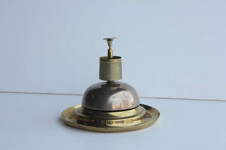 Amazing giant antique English hotel brass bell. It works