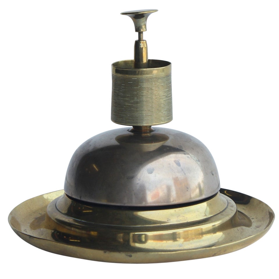 Giant Antique English Hotel Brass Bell