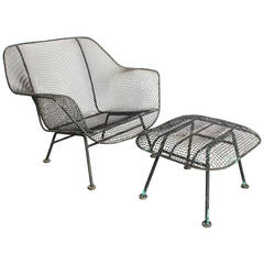Mid-Century Sculptura Garden Lounge Chair and Ottoman by Woodard 5