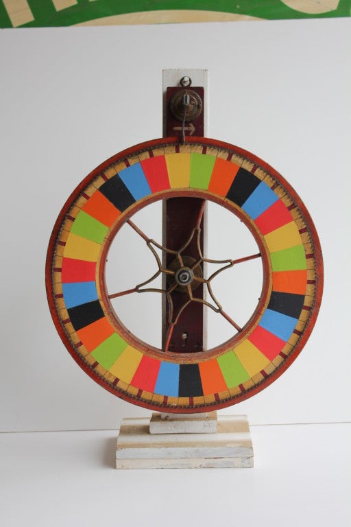20th Century 1900's American Folk Art Carnival Game Wheel