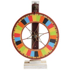 Antique 1900's American Folk Art Carnival Game Wheel