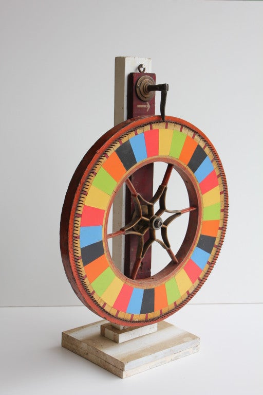 Wood 1900's American Folk Art Carnival Game Wheel