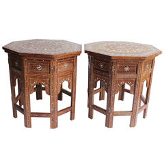 19th Century Anglo-Indian Inlaid Octagonal Side Tables