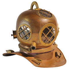 Life-Size Used Brass Replica of Diving Helmet