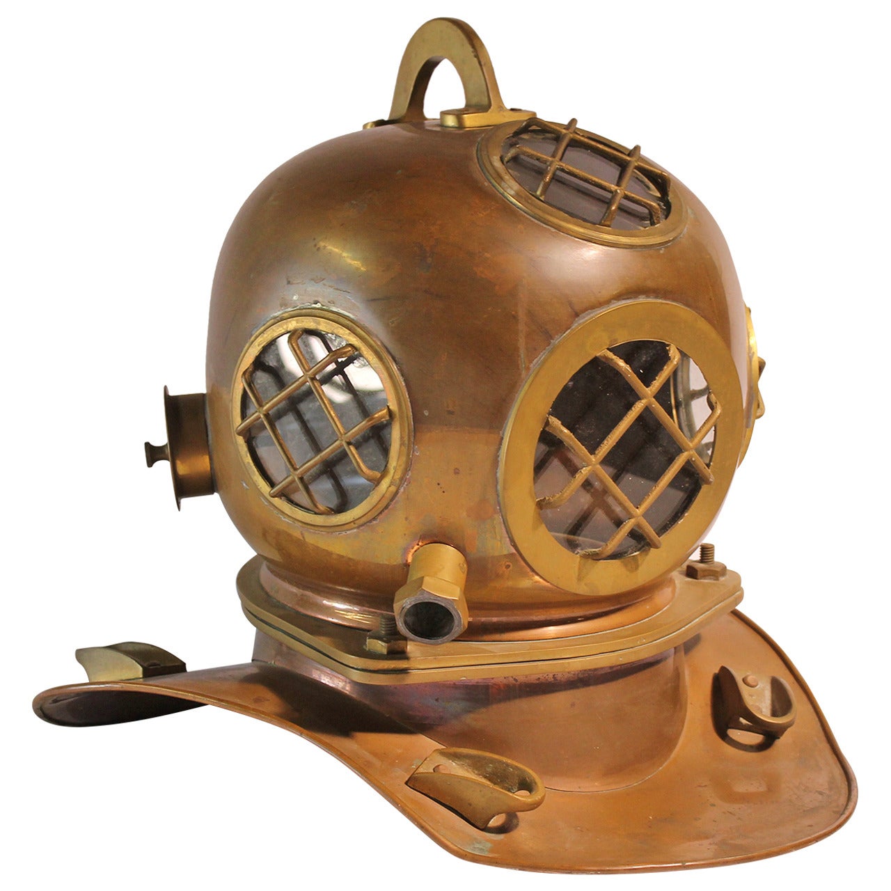 Life-Size Vintage Brass Replica of Diving Helmet