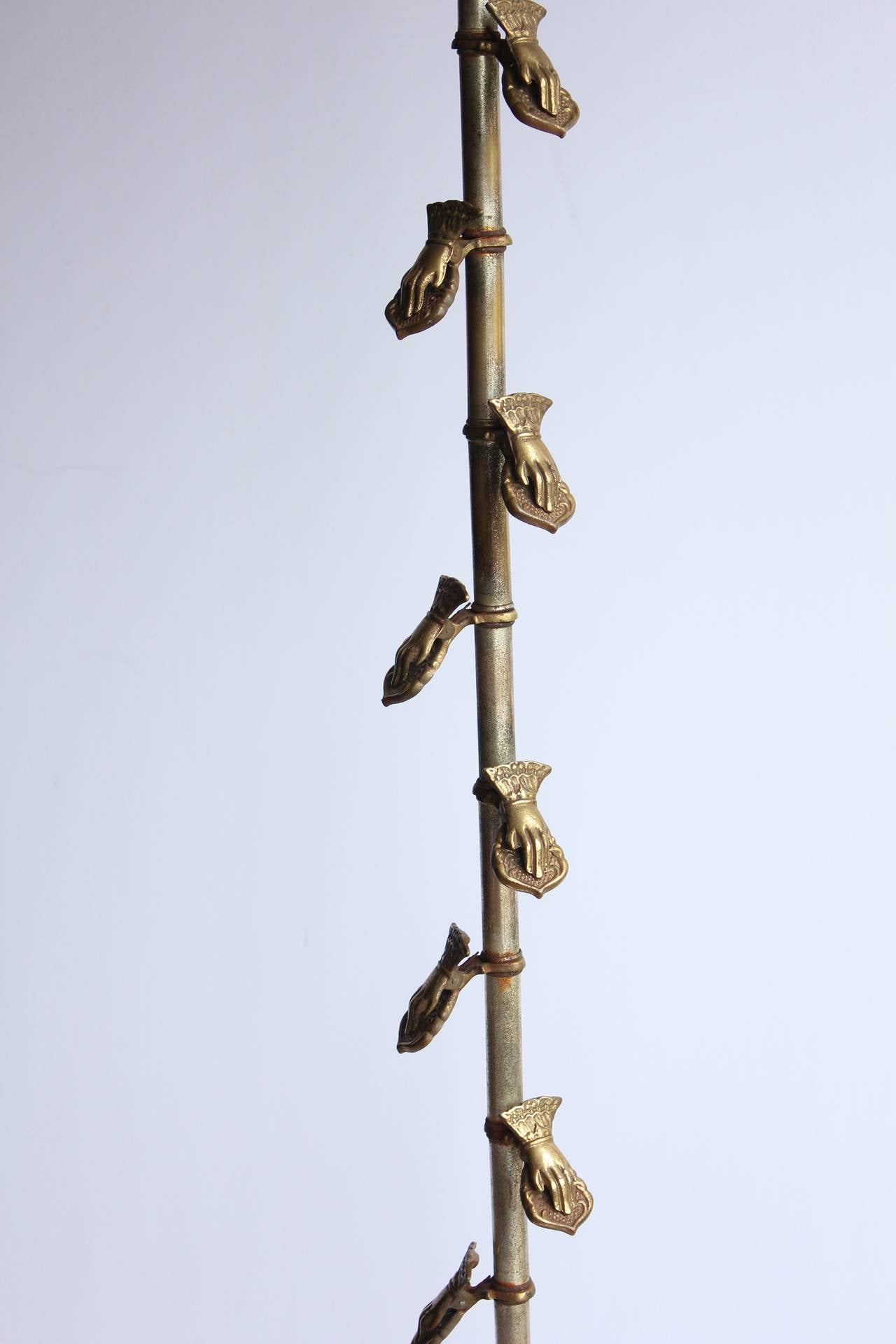 Unusual 6ft tall Victorian brass calling card holder.