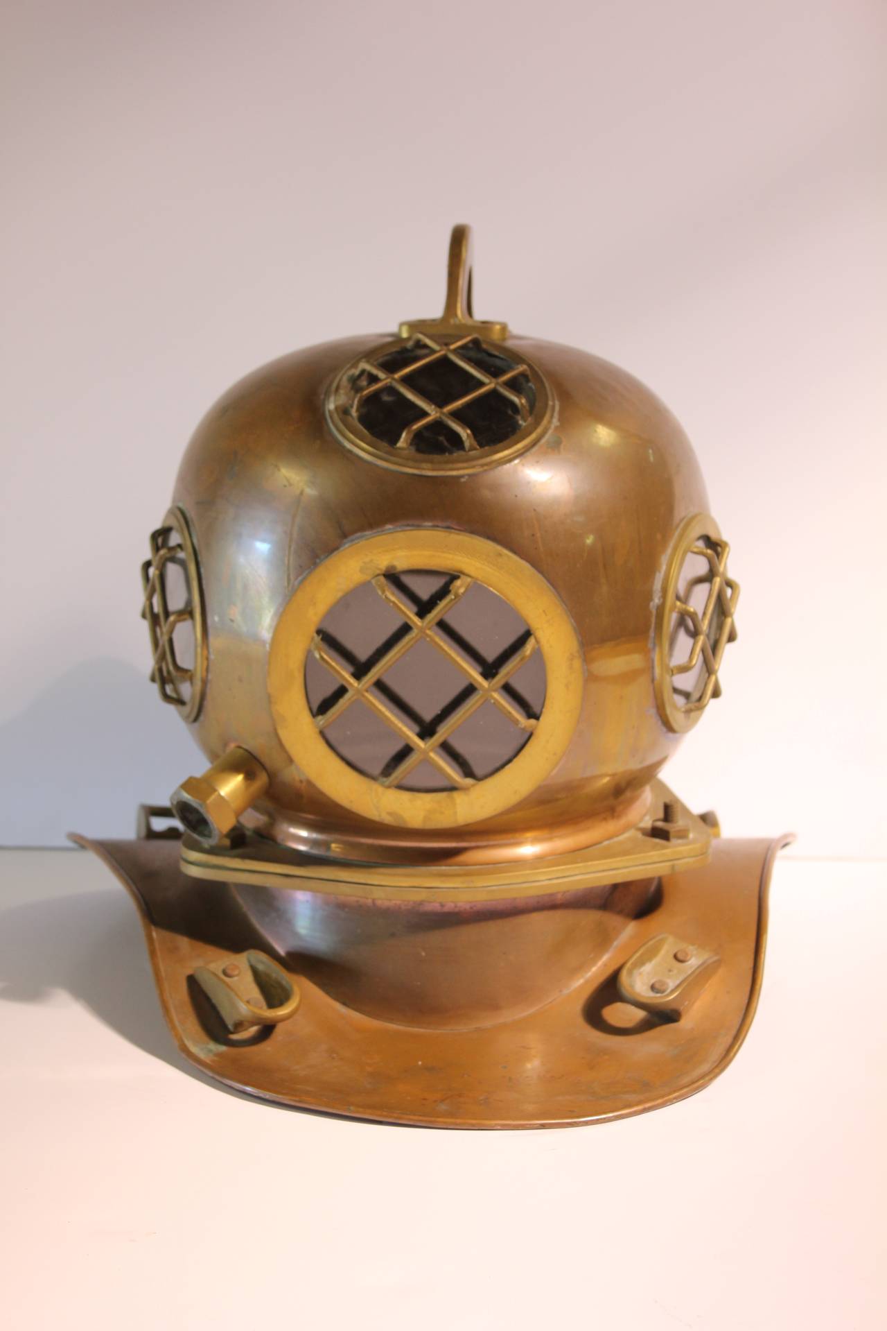 American Life-Size Vintage Brass Replica of Diving Helmet