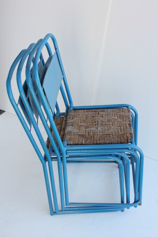 Mid Century Metal Bistro Chairs In Good Condition In Chicago, IL
