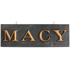1900's gold leaf letters sign "MACY "